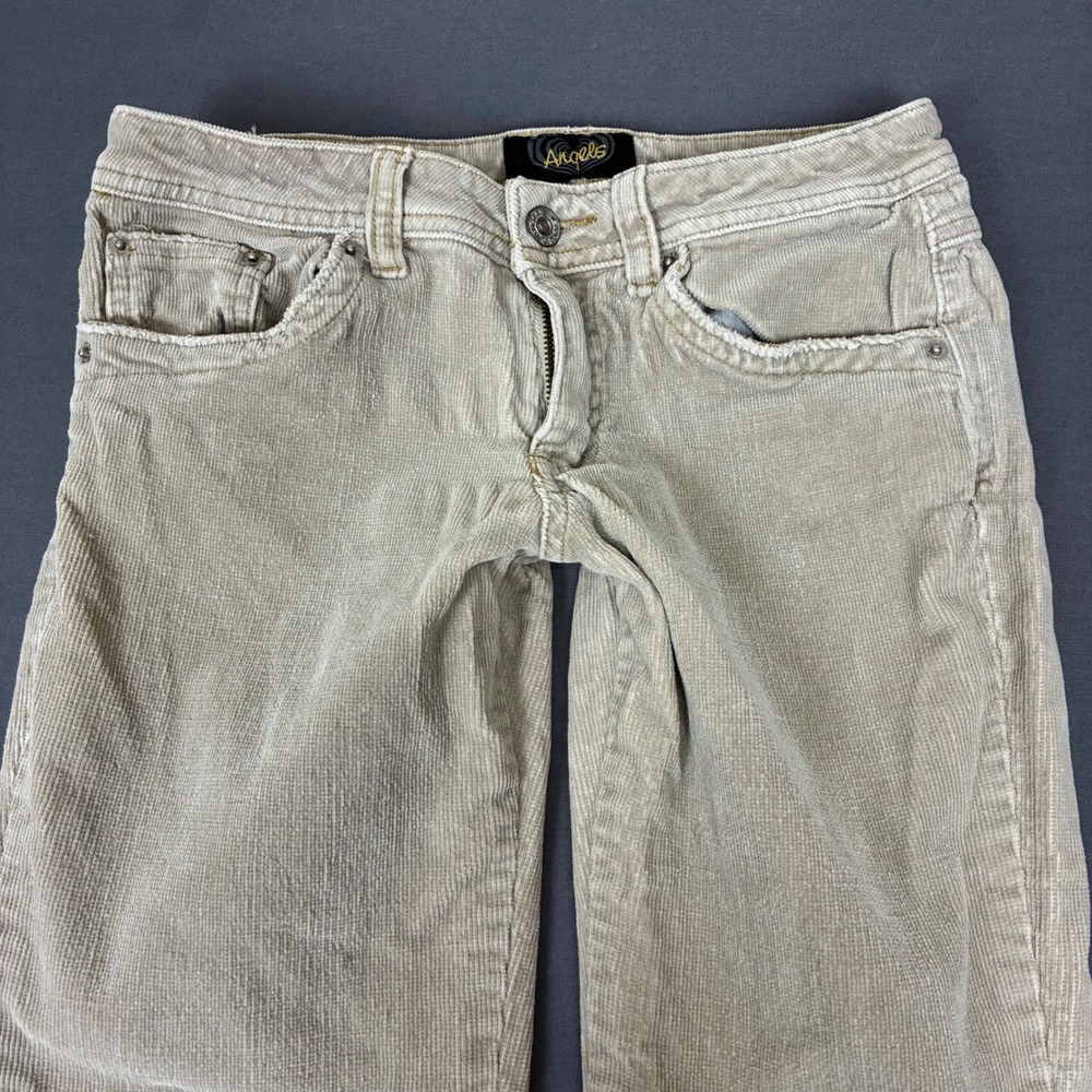 Y2K Angels Ultra Low Rise Tan Corduroy Flared Pants Women's Size 5 (27x30)